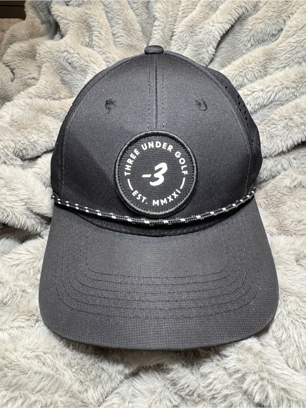Black Rope-Trim Performance Cap - Picture 6 of 6
